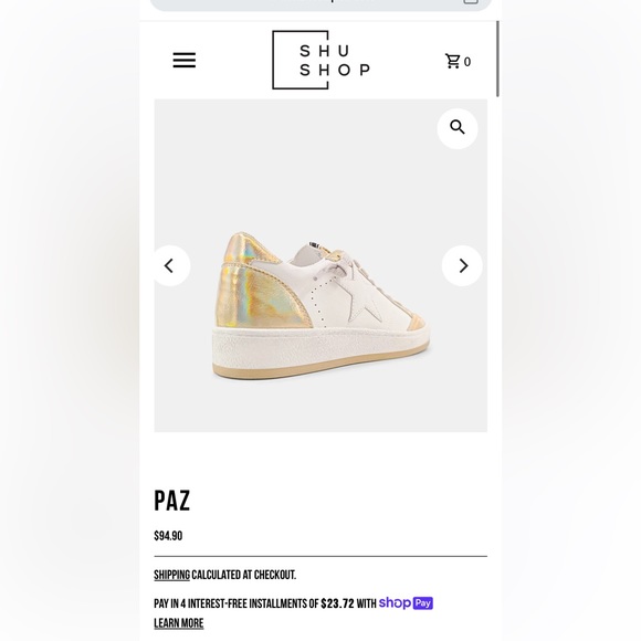 BRAND NEW Shu Shop Paz Irridescent Gold (8.5) - Picture 3 of 8